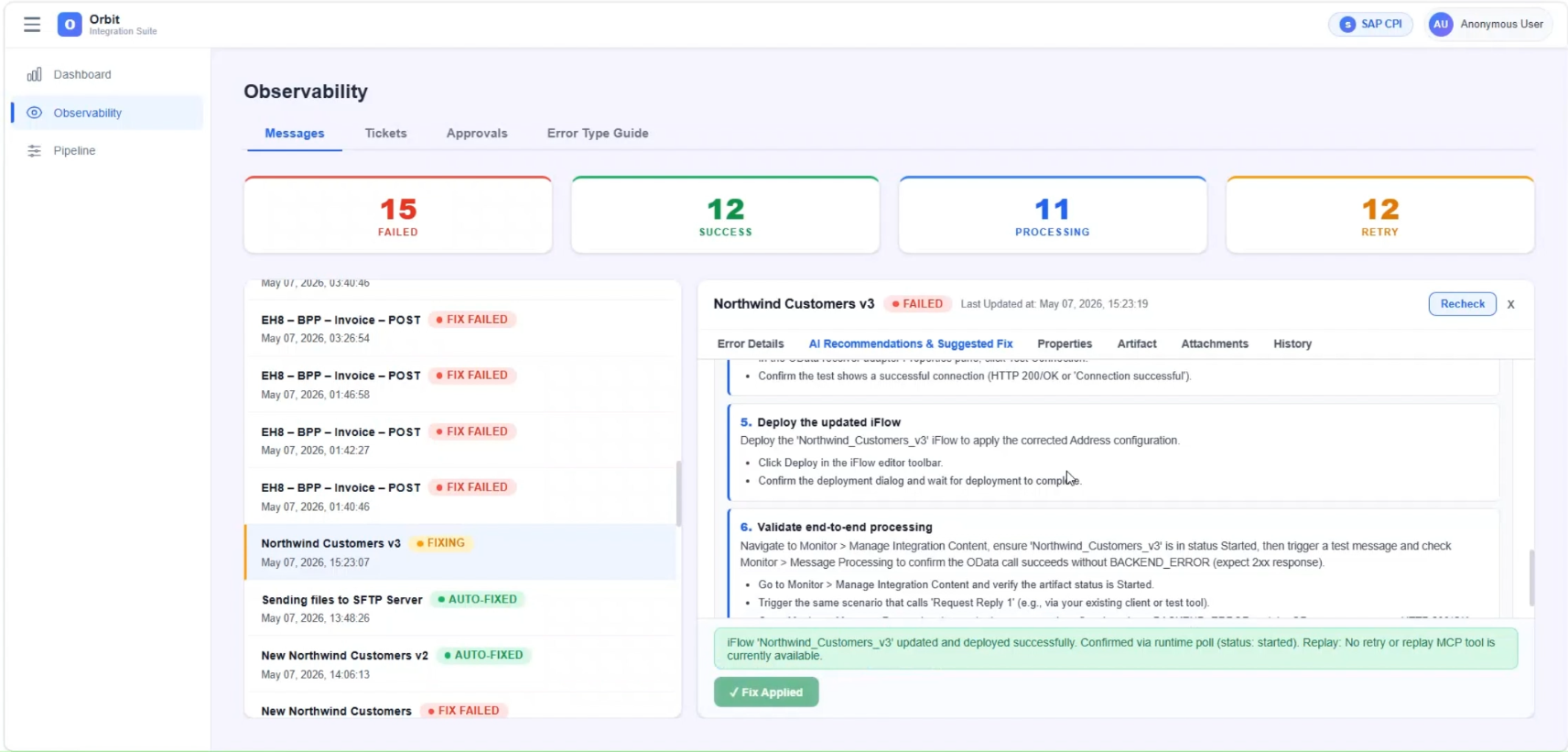 Sierra Autonomous Integration Monitor product screenshot
